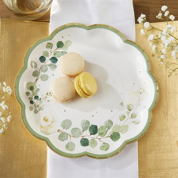 Kate Aspen 28541NA 9.0 x 9.0 x 0.6 in. Botanical Garden Premium Paper Plates - Set of 16 28541NA - main